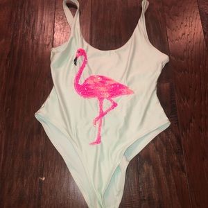 Flamingo one piece swimsuit